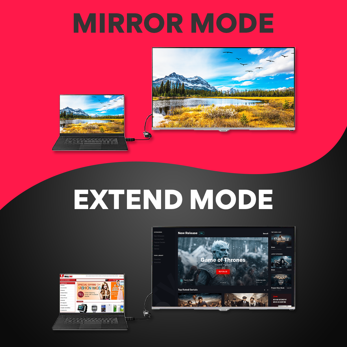 HDMI to VGA adapter with audio support for connecting devices
